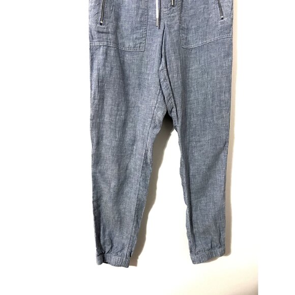 NEW Athleta Light Blue Chambray Cabo Linen Jogger Pants Size 0 - Picture 4 of 8